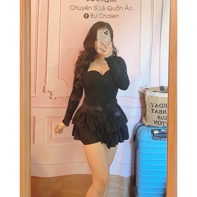 Áo dài tay cúp ngực