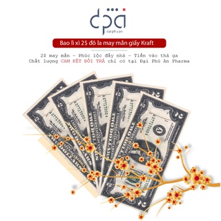 Bao lì xì 2$ giấy kraft cứng siêu phẳng, đẹp, sang trọng làm quà Tết