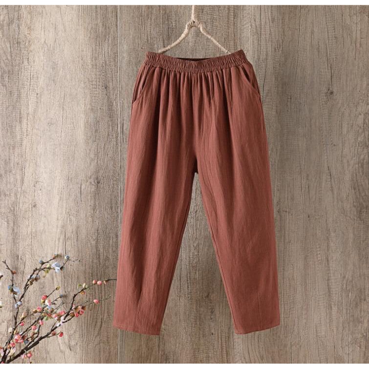 Quần Baggy Đũi Xước Hàn Quốc [2 SIZE 48-68kg tùy chiều cao] chất đũi mềm, thoáng mát, thời trang