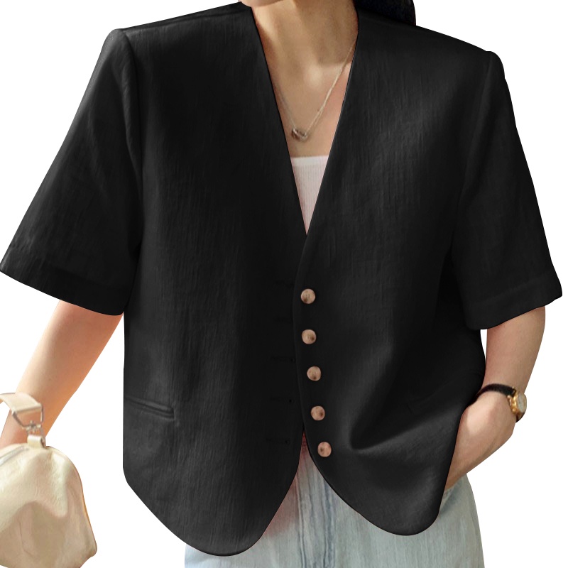 Áo khoác blazer CELMIA tay ngắn có nút cài thời trang nữ tính | BigBuy360 - bigbuy360.vn