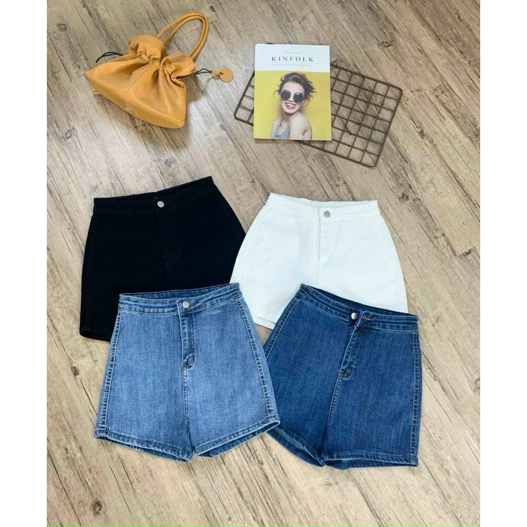 Quần short bò cạp cao trơn siêu co dãn QA1867 - NhiNhi Shop