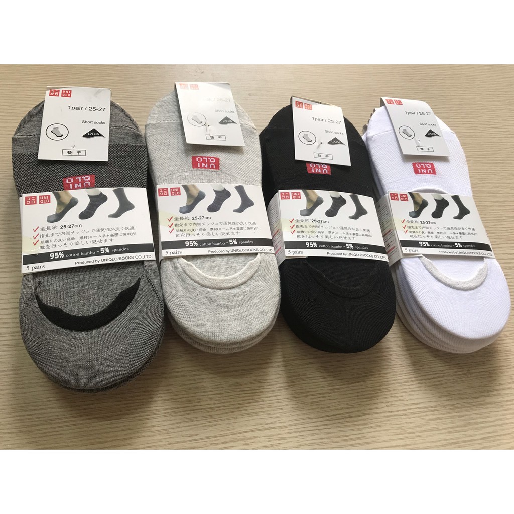 Combo 10 Đôi Tất Hài Nam kháng Khuẩn Xuất Nhật Uni, tất đi giày lười.
