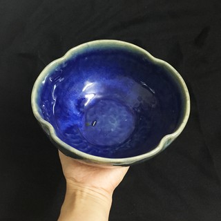 Gốm Nhật Bát Tô Mộc Men Xanh Tím