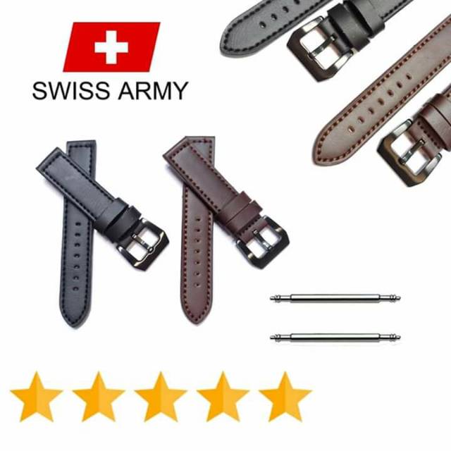 Swiss Army Dây Da Đồng Hồ Đeo Tay 20mm 22mm 24mm Kiểu Quân Đội Cá Tính