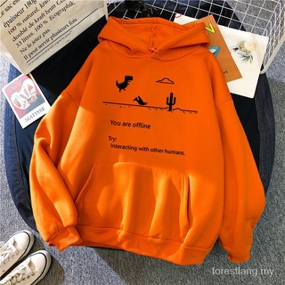 Áo Hoodie Dáng Rộng Họa Tiết Khủng Long Và Chim Kiểu Hàn Quốc Mới Cho Nữ