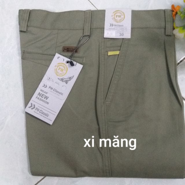 Quần kaki trung niên xếp ly