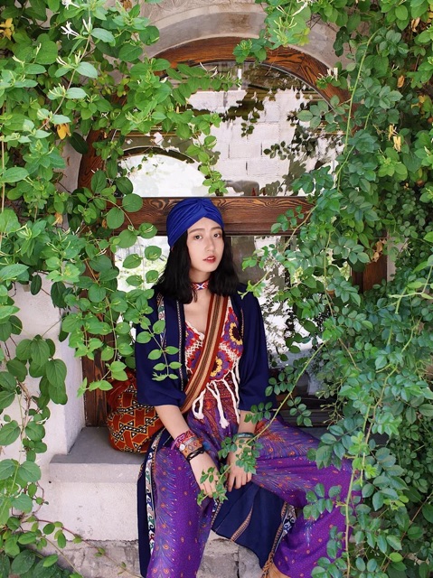 Mũ alibaba nhiều màu phong cách vintage Turban bohomian