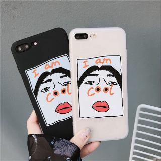 Ốp lưng TPU họa tiết khuôn mặt và chữ cool hài hước cho IPhone 11 Pro 6 6s 7 8 Plus X Xs Max XR