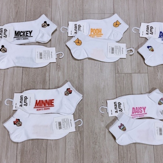 Tất Cổ Ngắn Màu Trắng Có Hình Mickey