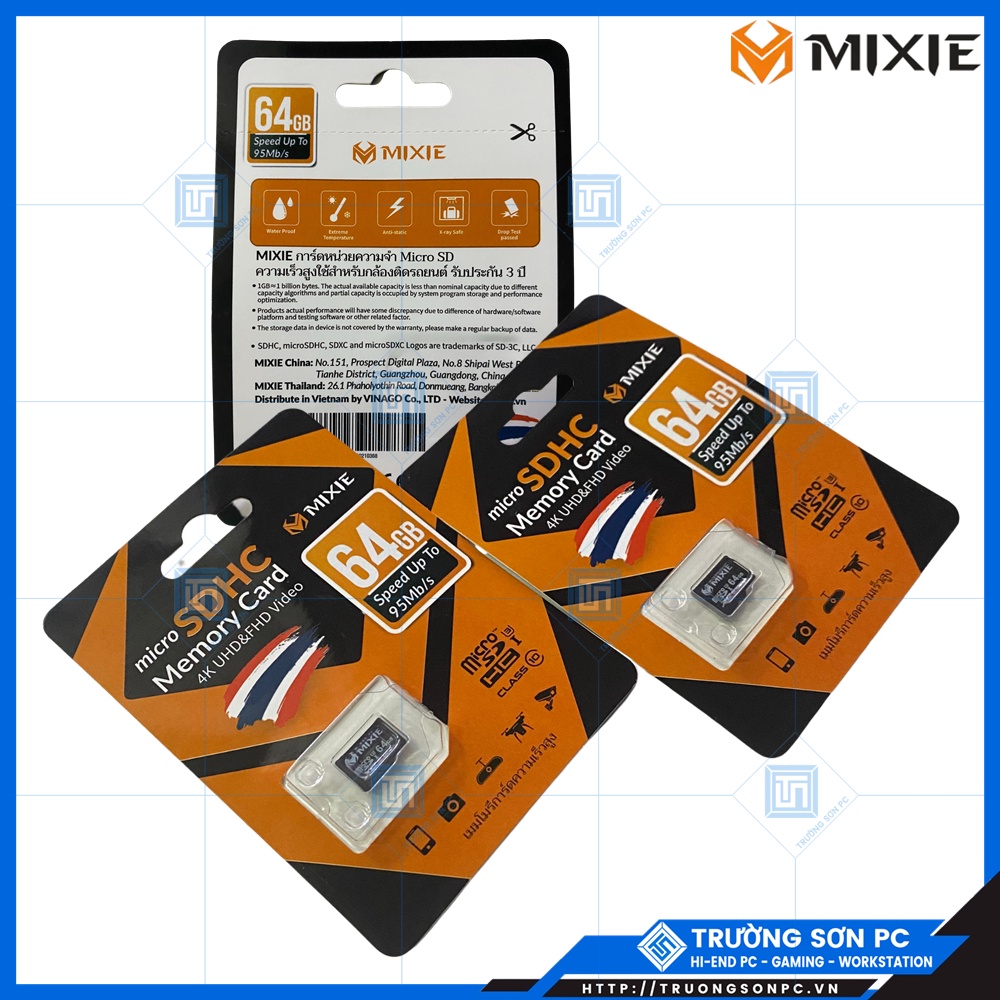 Thẻ Nhớ MIXIE TRANCOO 32Gb &amp; 64Gb Micro SDHC Memory Card 4K UHD&amp;FHD Video Class 10 | Speed Up To 95Mb/s