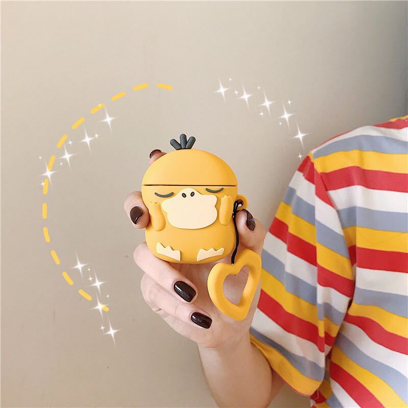 Case AirPods Vỏ Bọc Tai Nghe AirPods 1/2/Pro Vịt Vàng Pokemon Case Silicon Dẻo 3D - Minh An Saigon