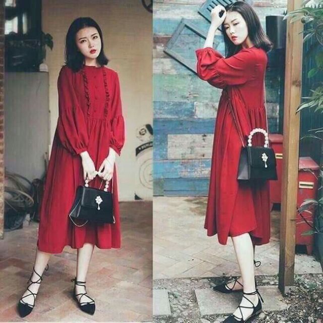 Váy babaydoll dài tay