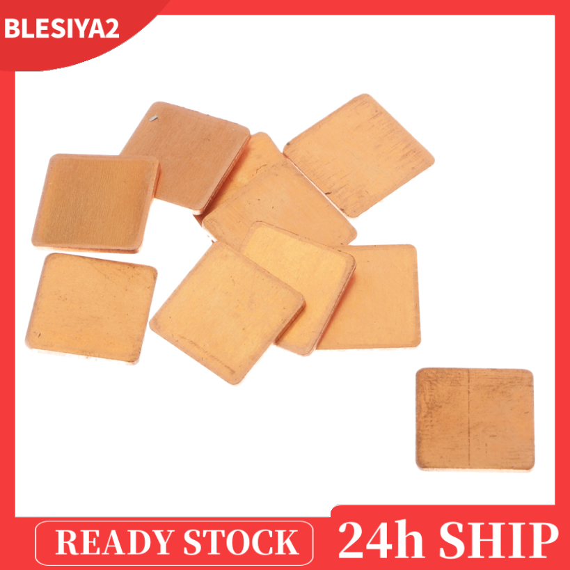 (Hàng Mới Về) Bộ 10 Tấm Đồng Tản Nhiệt Cpu 0.59x0.59x0.04inch | BigBuy360 - bigbuy360.vn