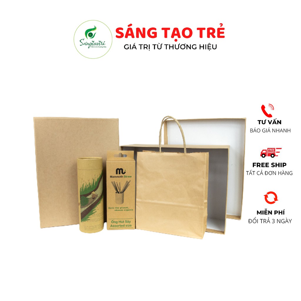 Hộp Giấy Kraft HOPGIAY044 Hộp Giấy Đựng Quà SÁNG TẠO TRẺ Sỉ Giấy Kraft Hình Tròn In Hộp Giấy Theo Yê