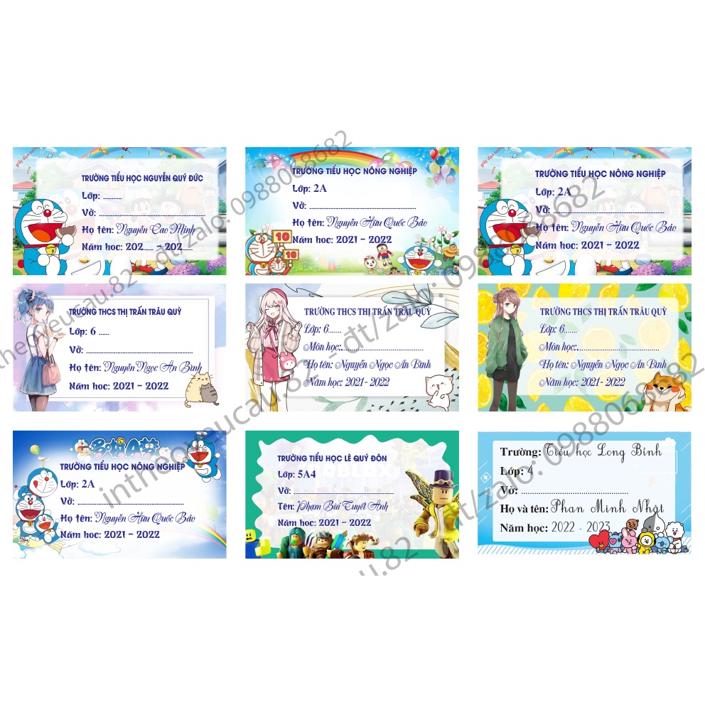 IN NHÃN VỞ THEO YÊU CẦU COMBO 20 CÁI