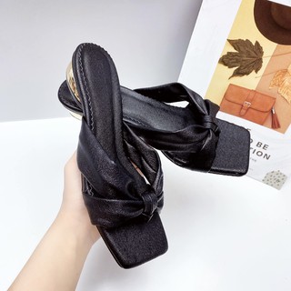 Dép cao gót nữ GÓT XINH D55 chất da nhám đế cao 2cm