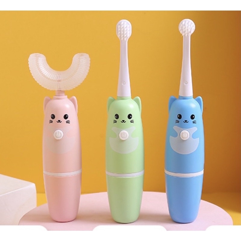 Bàn chải điện 3 chi tiết cho bé có đầu thay thế