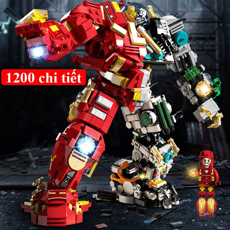 Đồ chơi lắp ráp Robot iron man 12 trong 1 Robot với 575 và 1200 chi tiết nhựa ABS cao cấp