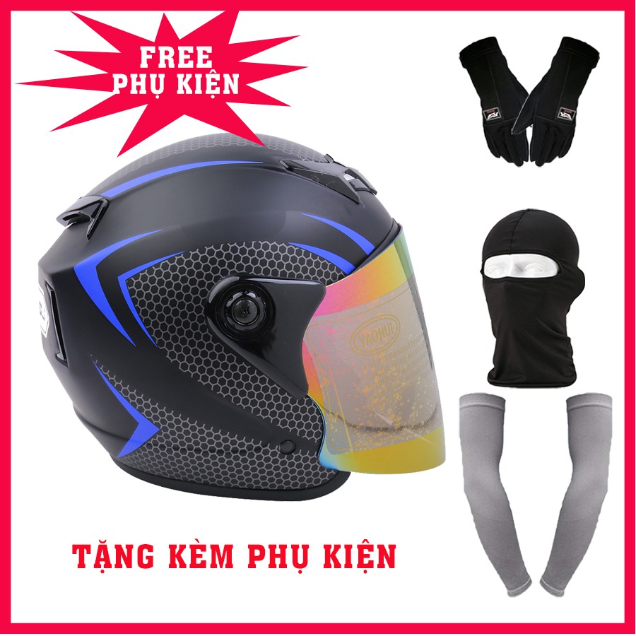 Mũ bảo hiểm fullface sport tặng phụ kiện phượt