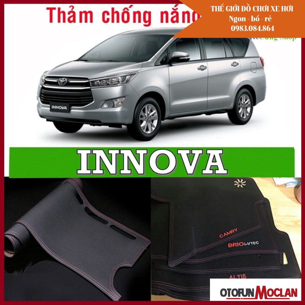 Thảm taplo vân da cacbon cao cấp dòng Xe Innova 2016-2019