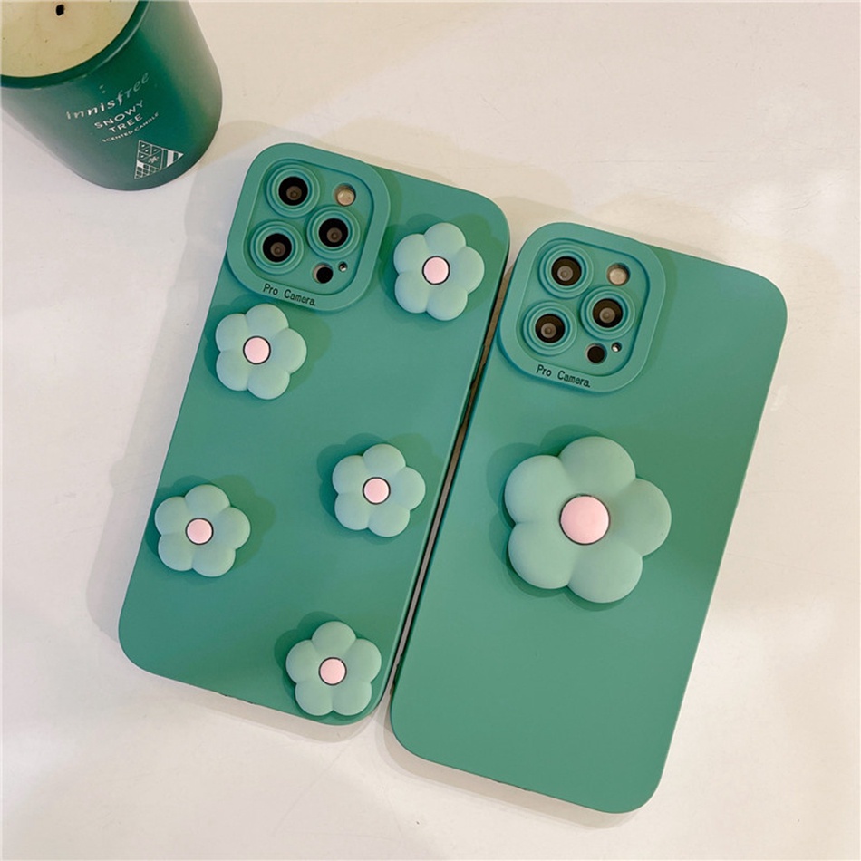 Ốp Điện Thoại TPU Họa Tiết Hoa 3D Có Khung Bảo Vệ Camera Cho iPhone 13 12 11 pro max 6 6S 7 8 Plus 12 MINI SE2020 XR X XS max