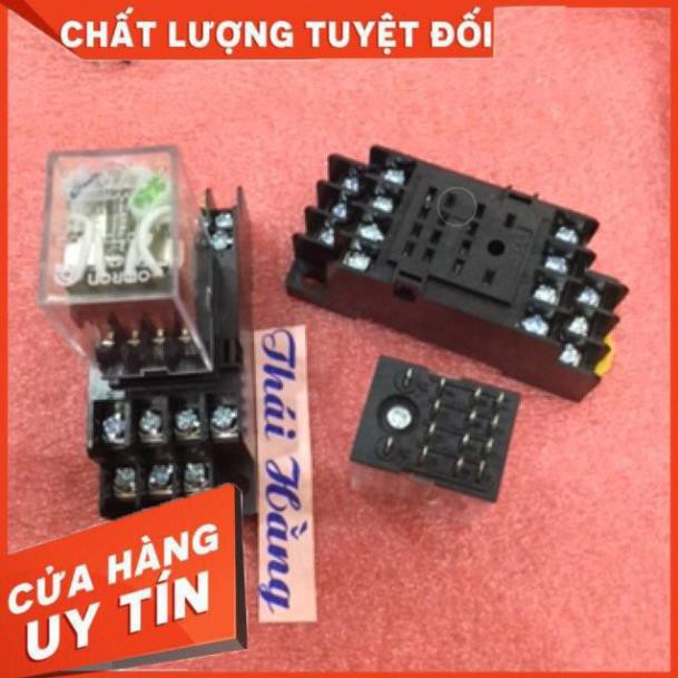 [BánChạy] Relay trung gian 12V-14 chân cả đế (2 bộ ) [GiáTốt]