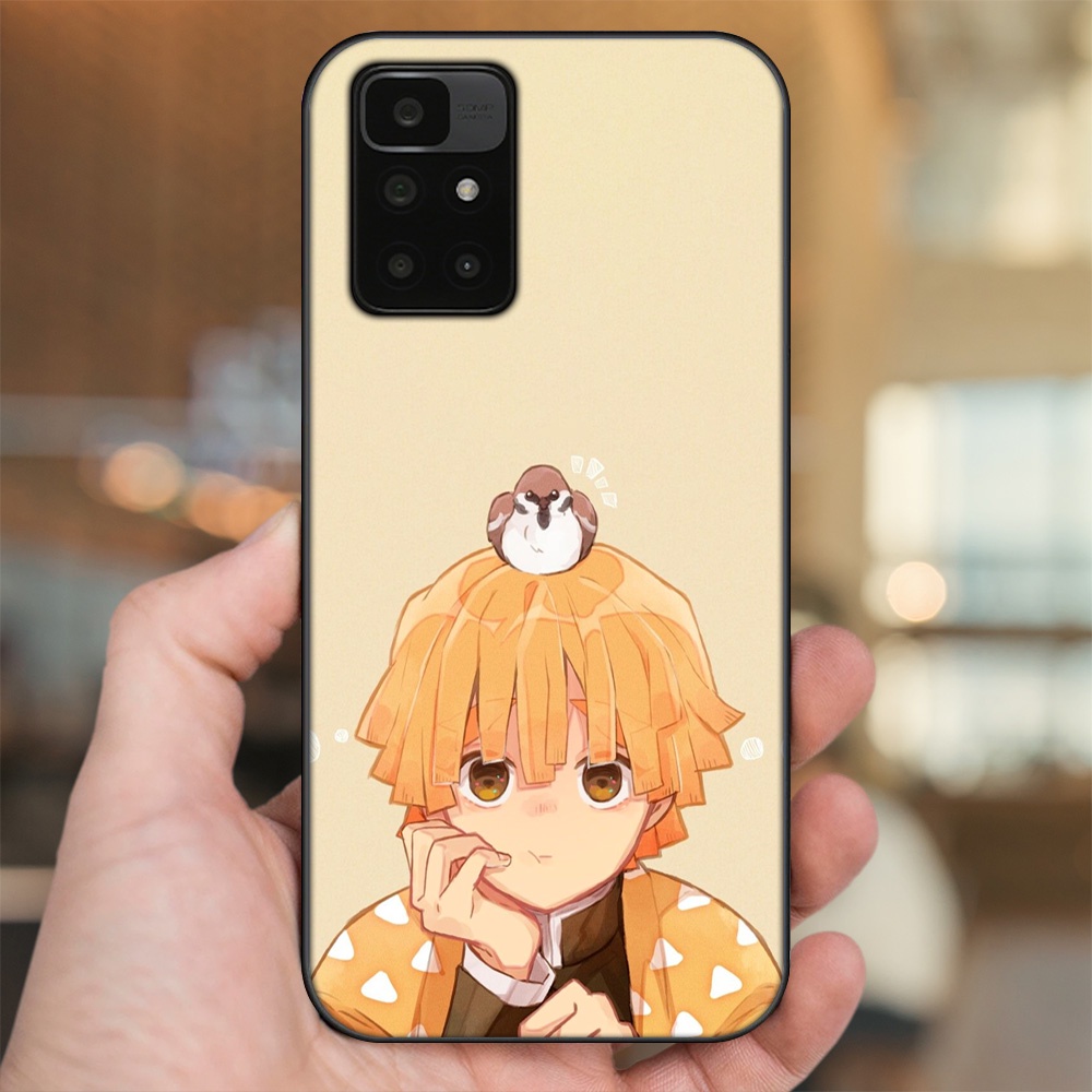 Ốp lưng Xiaomi Redmi 10 viền đen in hình Zenitsu Kimetsu no Yaiba