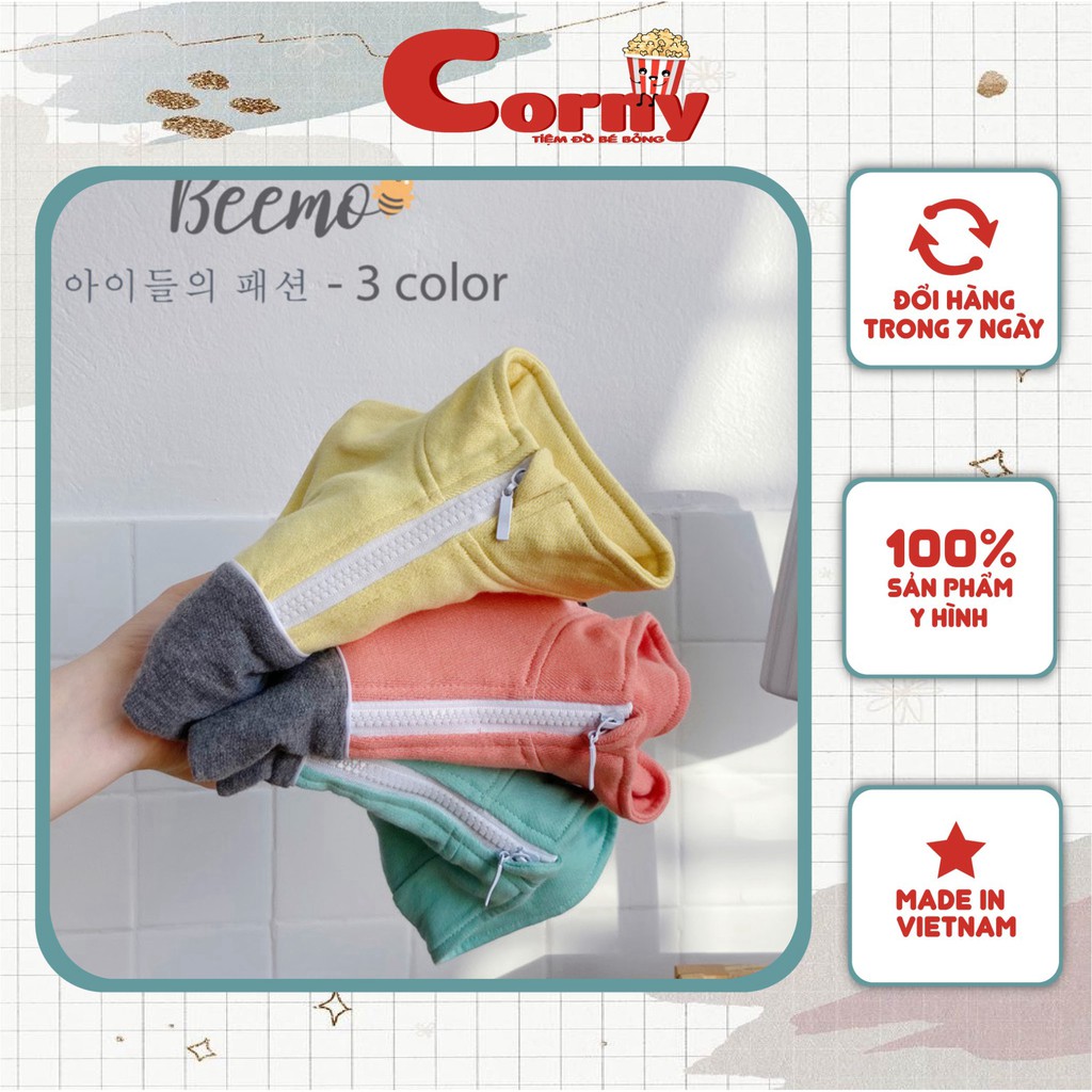 Set/Bộ nỉ da cá thể thao phối ngực cho bé trai/bé gái - 20B086