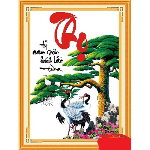 Tranh thêu chữ Thọ  222380 (tranh chưa thêu)