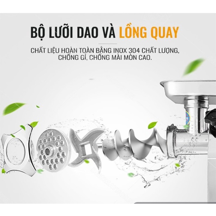 Máy xay thịt công nghiệp đa năng DE12 công suất 800w Máy đùn thịt inox bảo hành 12 tháng