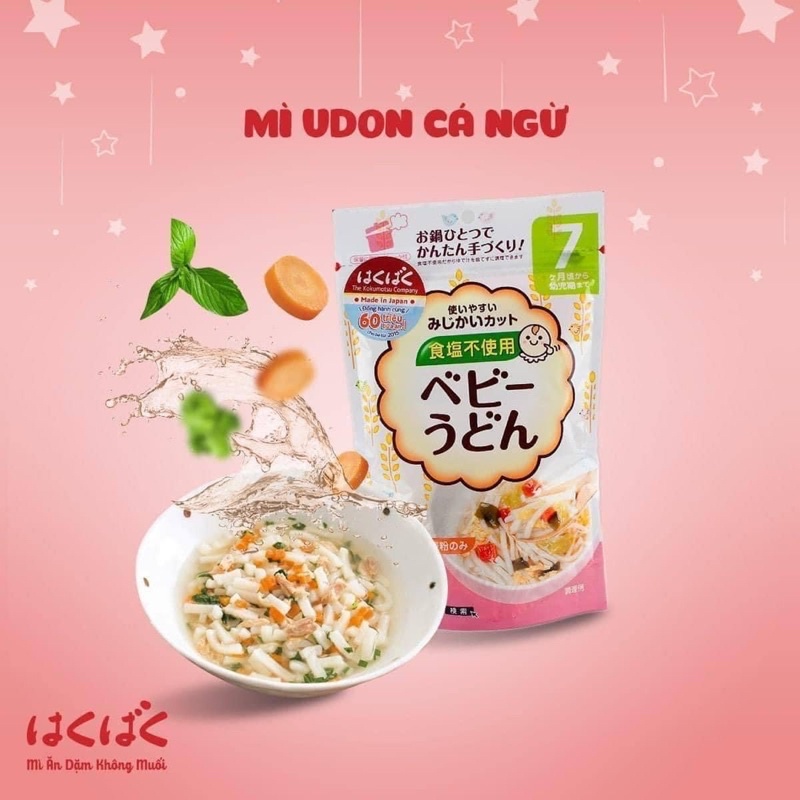 Mì Somen  Hakubaku tách muối ăn dặm cho bé từ 5 tháng