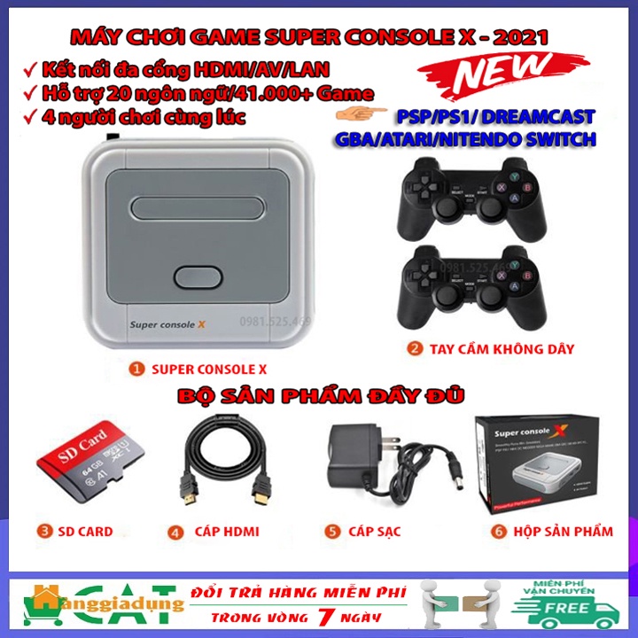 Máy chơi game cầm tay SUPER CONSOLE X Pro 4K - 2021 HDMI/AV 41000+ game huyền thoại PSP, PS1, GBA, ATARI, NITENDO SWITCH