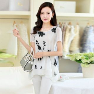 Ao voan 2 lop theu hoa _ a281