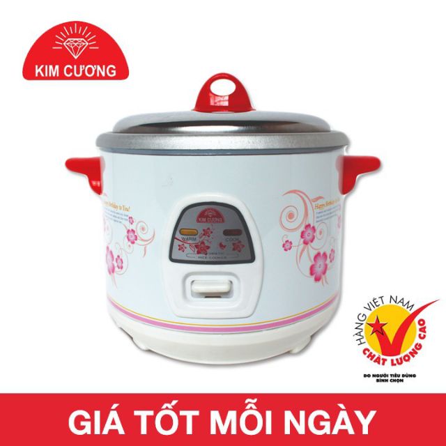 Nồi cơm điện Kim Cương 1.2l nắp rời hàng chính hãng.