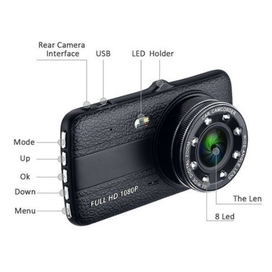 Camera Hành Trình Ôtô X004 trước sau Full HD1080P tích hợp 8 Đèn LED kèm thẻ nhớ NETAC 32G