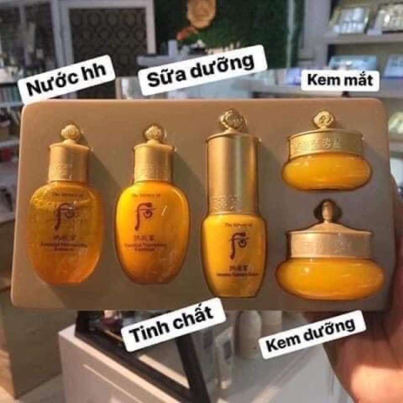 Bộ dưỡng da Whoo Vàng dưỡng ẩm chuyên sâu, chống lão hóa, nâng cơ mini 5 sản phẩm - Gongjinhyang 5 pieces