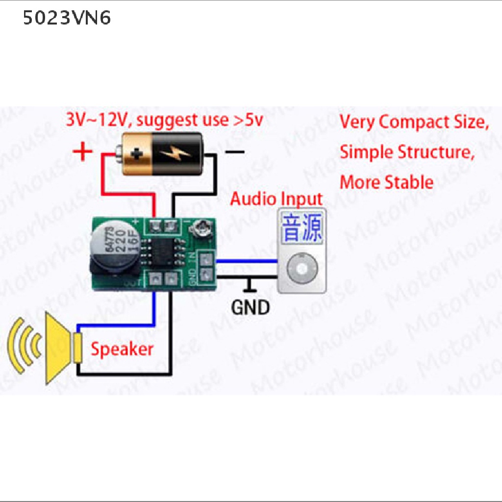 Bảng Mạch Khuếch Đại Âm Thanh Mini DC 3V ~ 12V 5V 6V LM386 AMP 750mW
