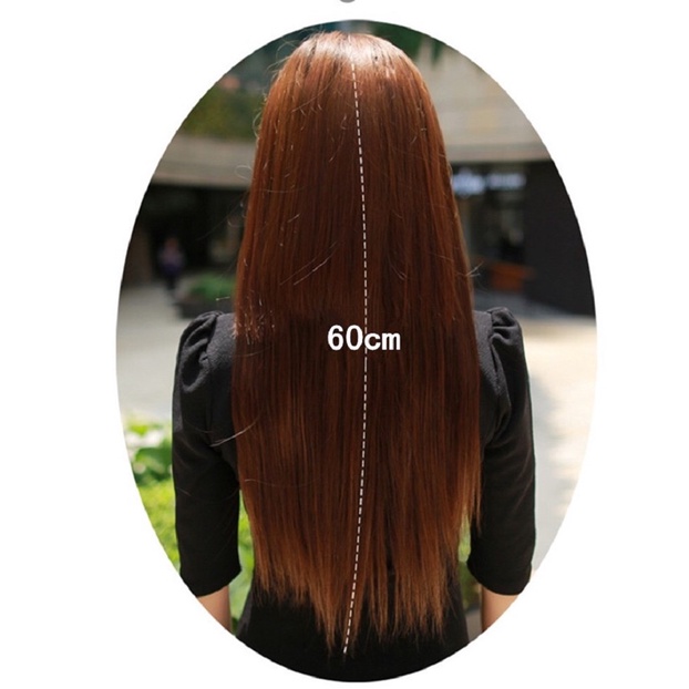 Tóc giả dài thẳng nữa đầu có kẹp