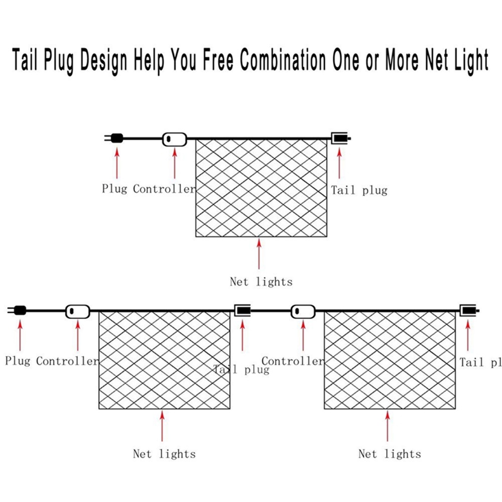 welpur  Dây đèn LED WELPUR 100 bóng AC220V 1.5x1.5m/ 3x2m chống thấm nước trang trí giáng sinh