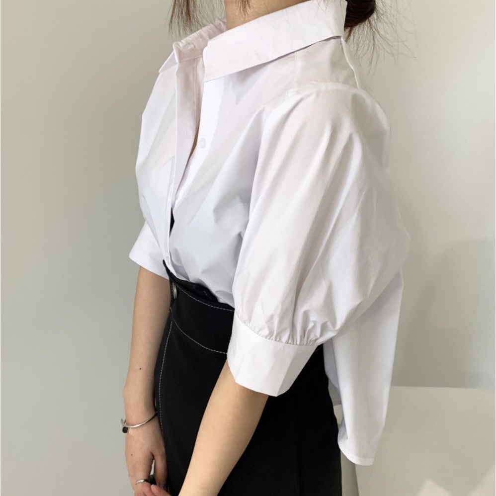 172845 |Bảng Phấn Mắt 2 Màu 2 Màu Thời Trang| Áo Sơ Mi Tay Lỡ Xếp Ly Lưng Ngắn Thời Trang Trẻ Trung