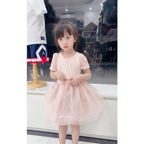 Váy công chúa tay ren bồng bé gái