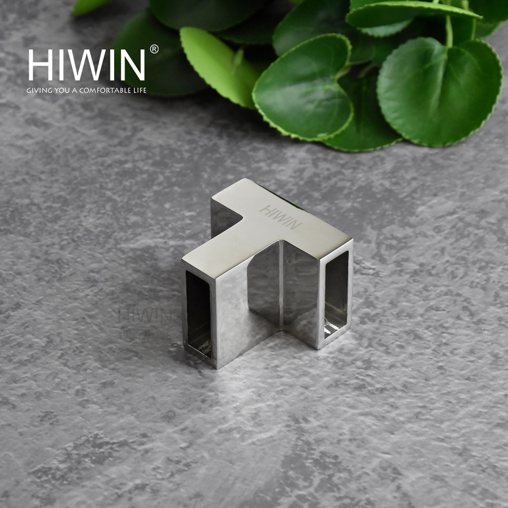 Chuyển góc chữ T cabin kính dùng cho ống 10x30 inox 304 mặt gương Hiwin SB-619F