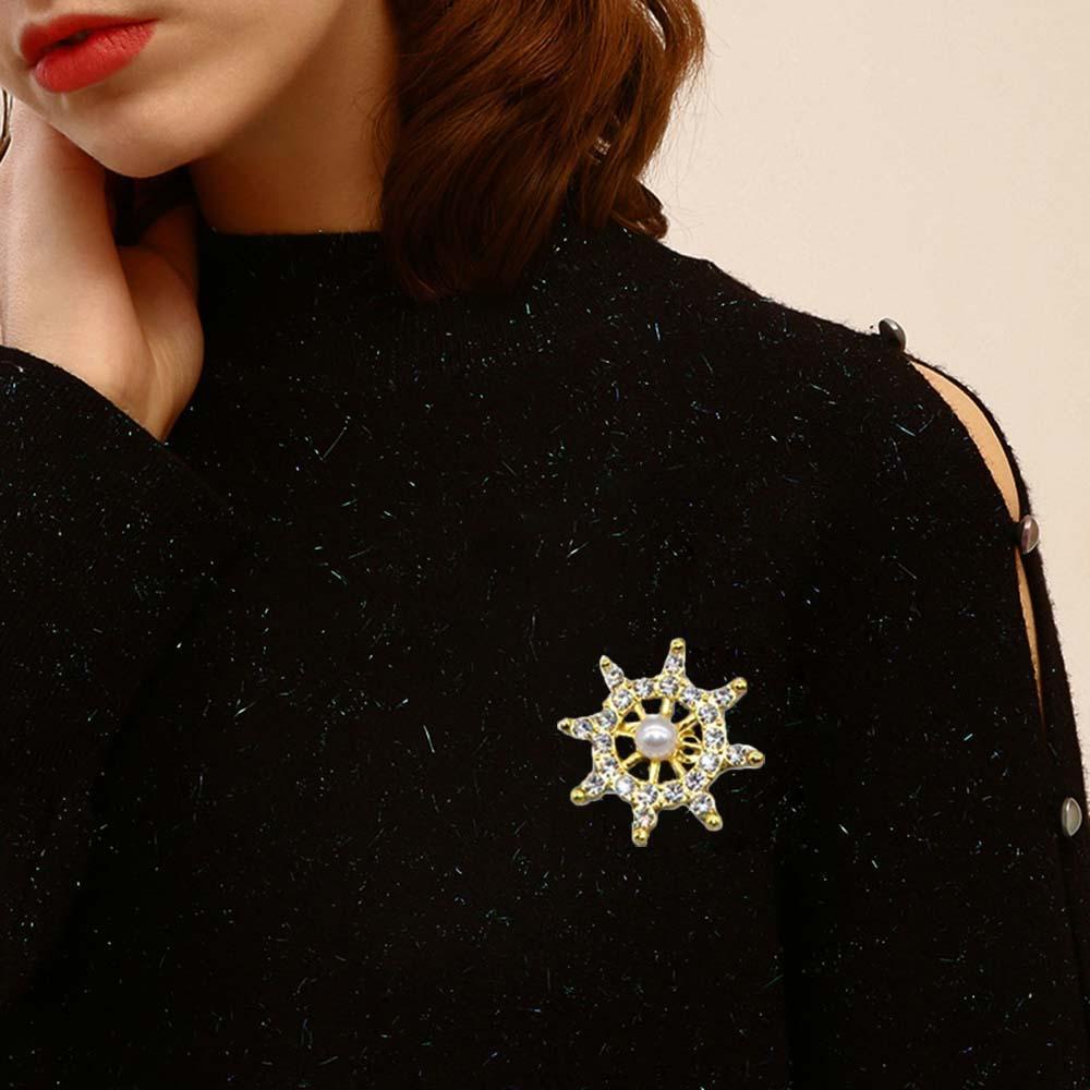 JARRED Trâm Cài Áo Hình Con Tàu Đính Đá Thời Trang Hàn Quốc