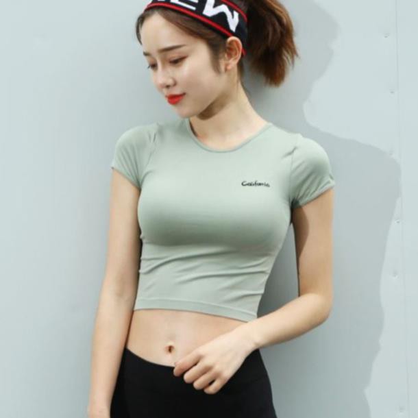 Áo Thun Phông Thể Thao Ngắn Thể Thao nữ California (Đồ tập gym,yoga) Croptop 😘 ‣