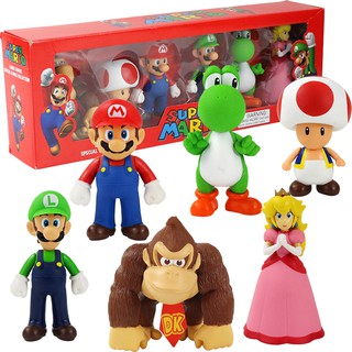 Set 6 mô hình nhân vật chủ đề game Mario ngộ nghĩnh xinh xắn