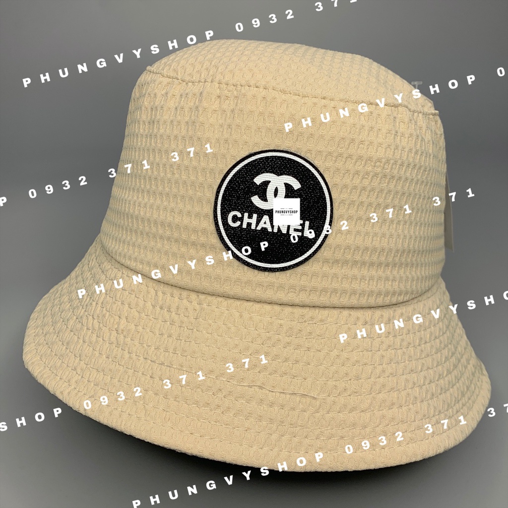 Mũ bucket tai bèo vành basic unisex nam nữ - BO XỐP LOGO TRÒN CHÀ EO KIM - nón cụp sụp