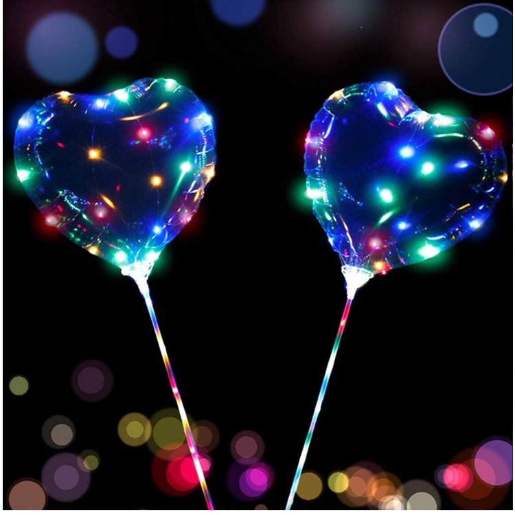 Bong bóng trong suốt 18 inch hình kỳ lân và trái tim dùng trang trí tiệc sinh nhật