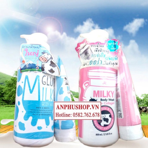 Combo sữa tắm và sữa rửa mặt bò Thái Lan - Hàng chính hãng