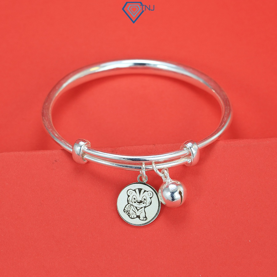 Lắc bạc cho bé sơ sinh khắc tên tuổi dần hình con hổ LTT0068 Trang Sức TNJ