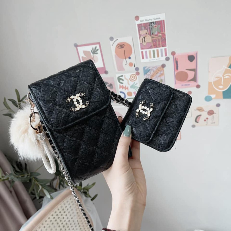 Túi ví nữ , sét túi chữ nhật kèm túi nhỏ trần trám so ciu siêu dễ thương